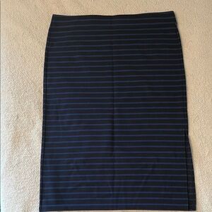 LOFT Petites Black and Blue Striped Pencil Skirt Sz XXLP NWOT